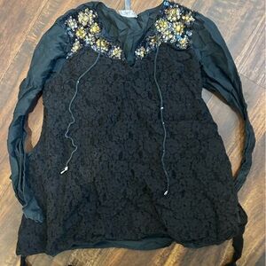 Sachin + Babi Black Lace Blouse
